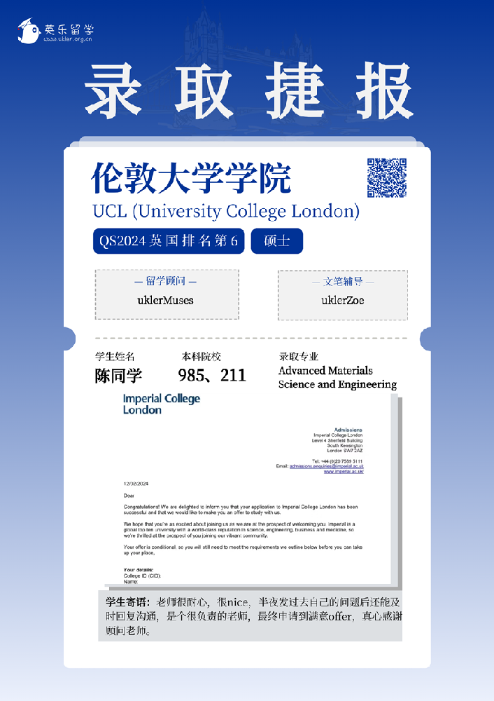 2024年帝国理工学院录取